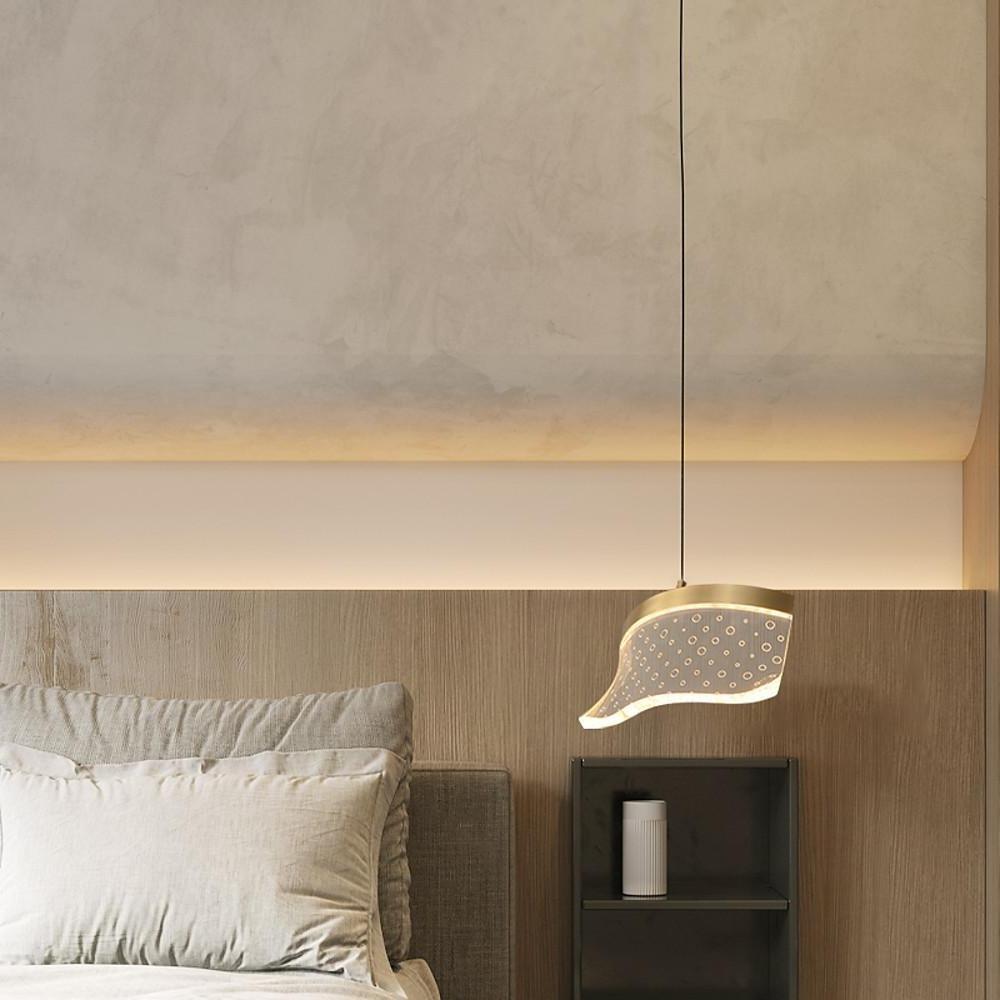 Geometric Copper Acrylic Pendant Light – Modern LED Downlight