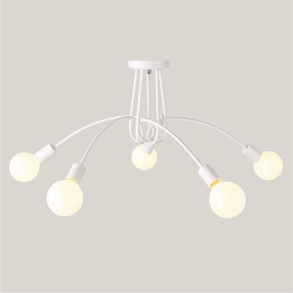 5-Light Twisted Metal Industrial Vintage Chandelier