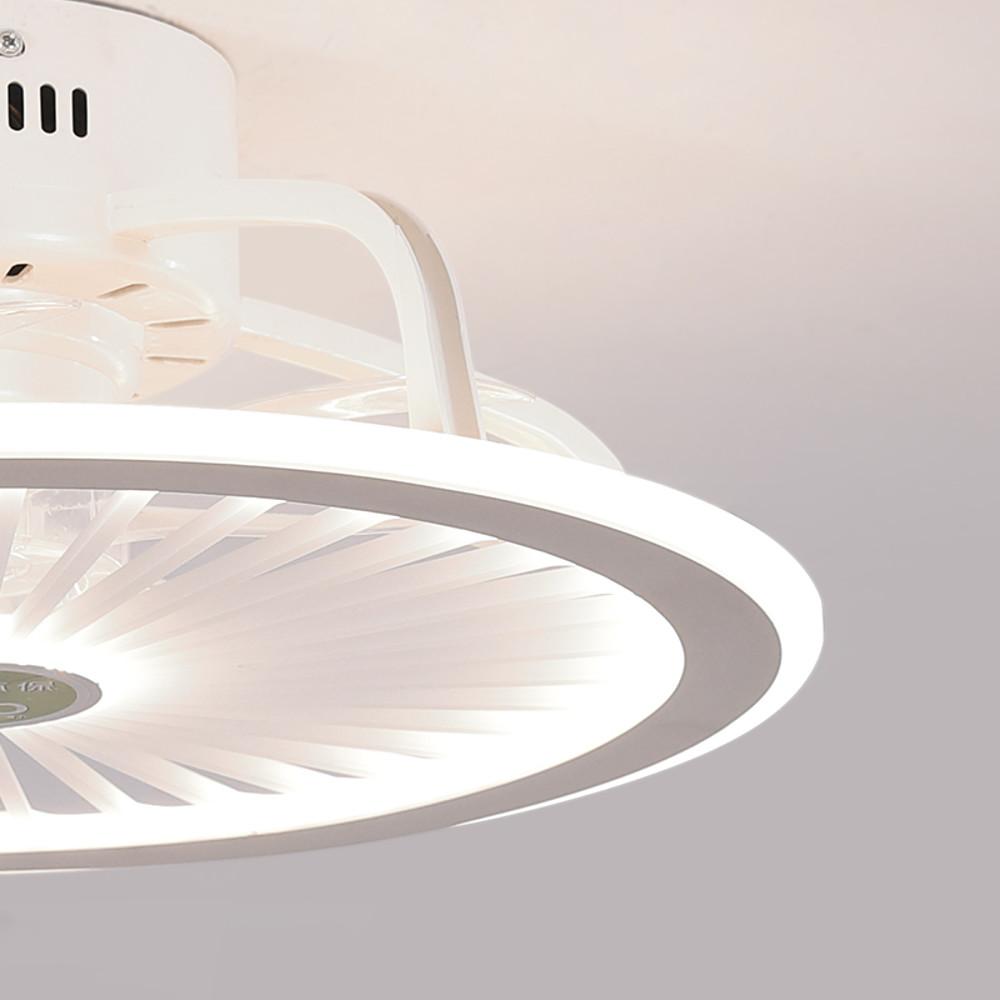 Modern Bladeless Ceiling Fan with Dimmable LED Light - Black/White