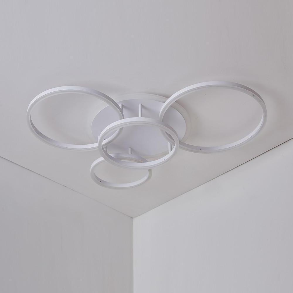 Modern Circular LED Flush Mount Ceiling Light with Remote Dimmable