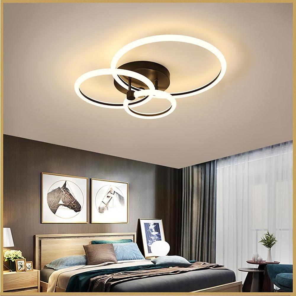 Modern Circular Ring LED Flush Mount Ceiling Light with Remote