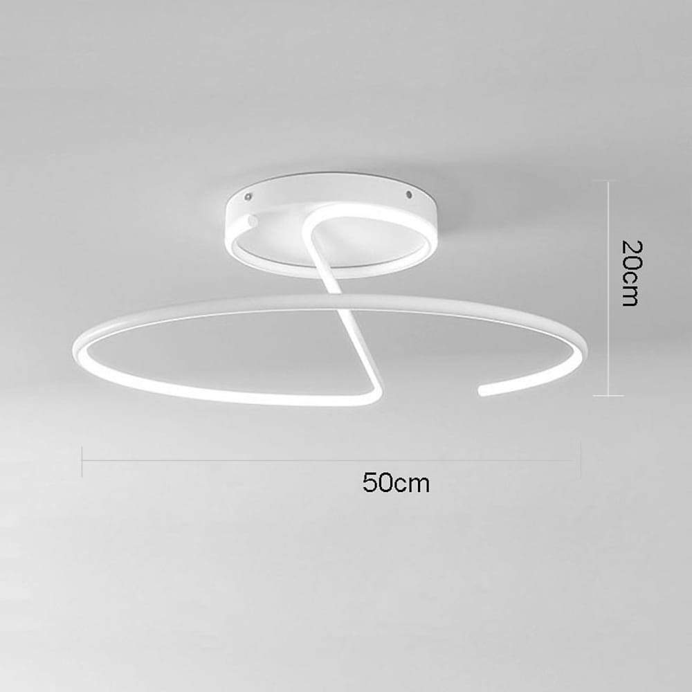 Dimmable LED Semi-Flush Mount Ceiling Light Modern Metal Geometric