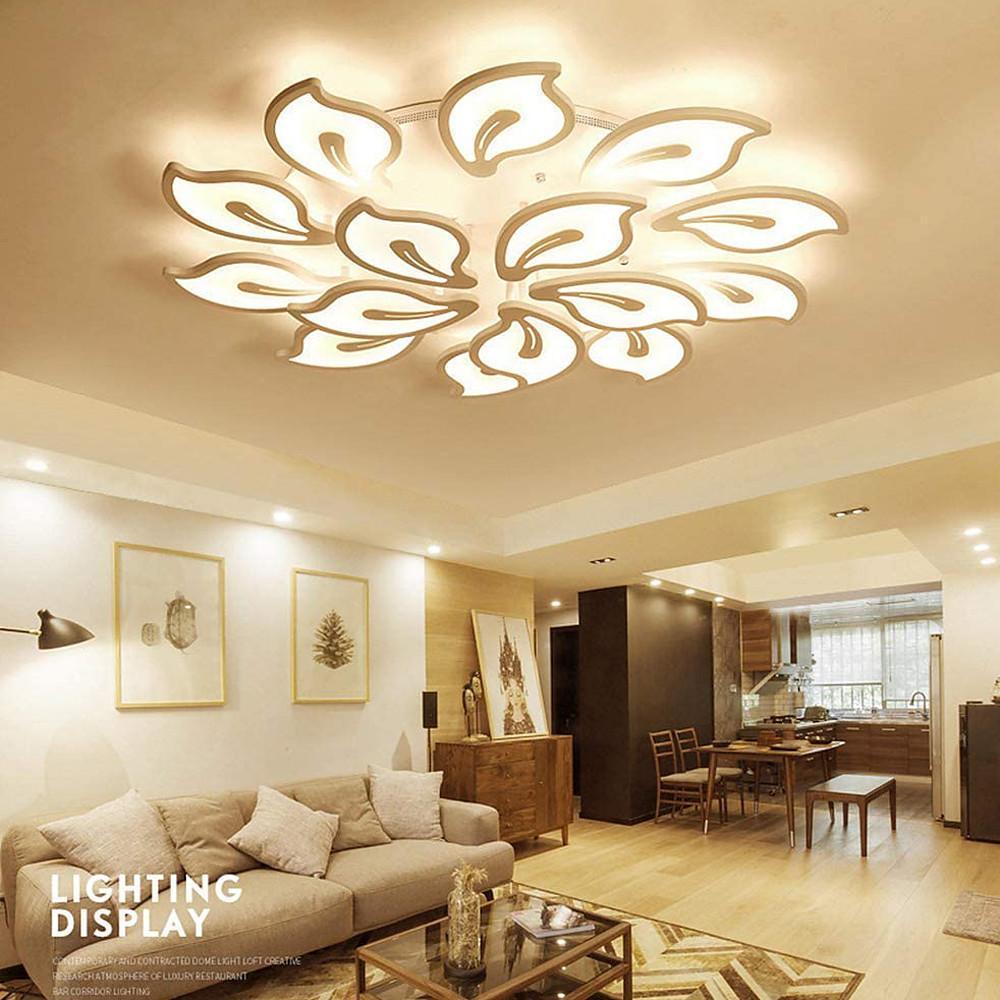 Geometric Flower LED Flush Mount Ceiling Light - Dimmable Modern