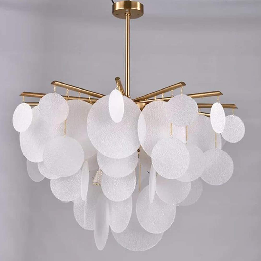 Modern LED Chandelier with Layered Acrylic Panels – 6 Lights