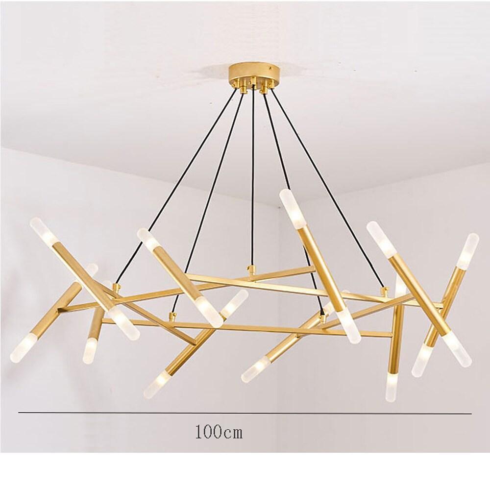 16-Light Industrial Metal Chandelier with LED Ambient Lighting