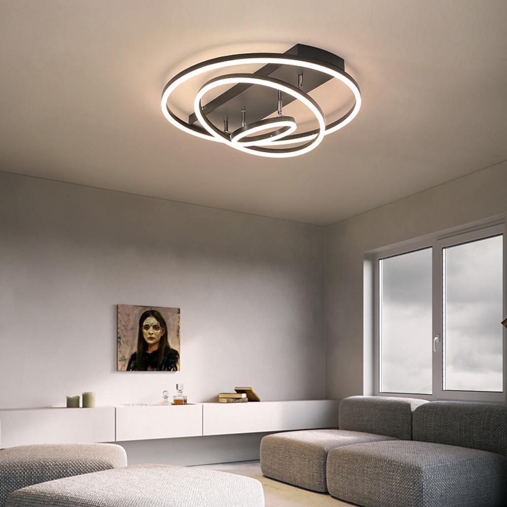 3-Circle Acrylic LED Flush Mount Ceiling Light – Modern Nordic Design