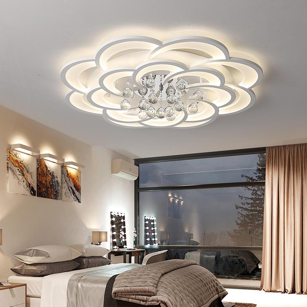 Floral Crystal Acrylic LED Flush Mount Ceiling Light - 31 Inch