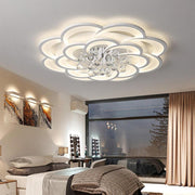 Floral Crystal Acrylic LED Flush Mount Ceiling Light - 31 Inch