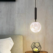 Moon Globe Pendant Light Modern Acrylic Metal Ceiling Fixture