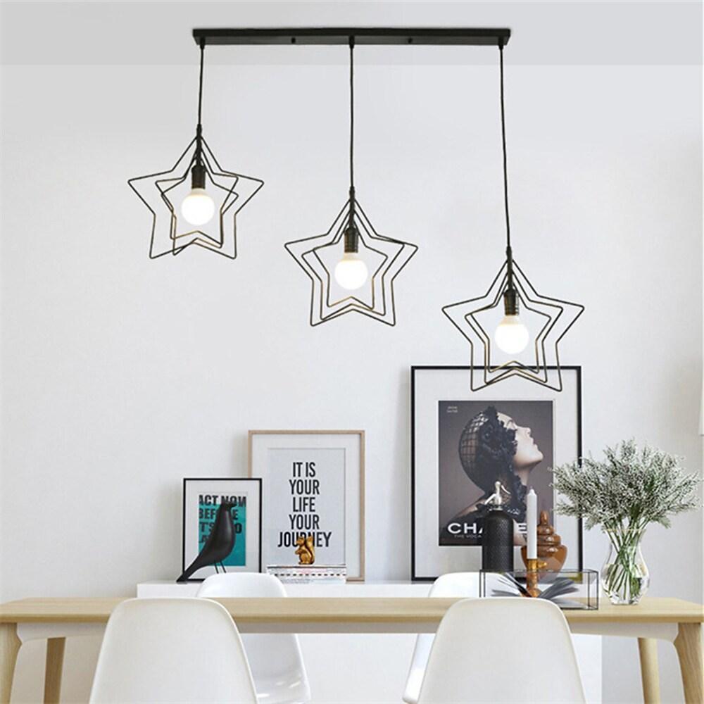 Multi Star Geometric Pendant Light - Modern Metal Hanging Fixture
