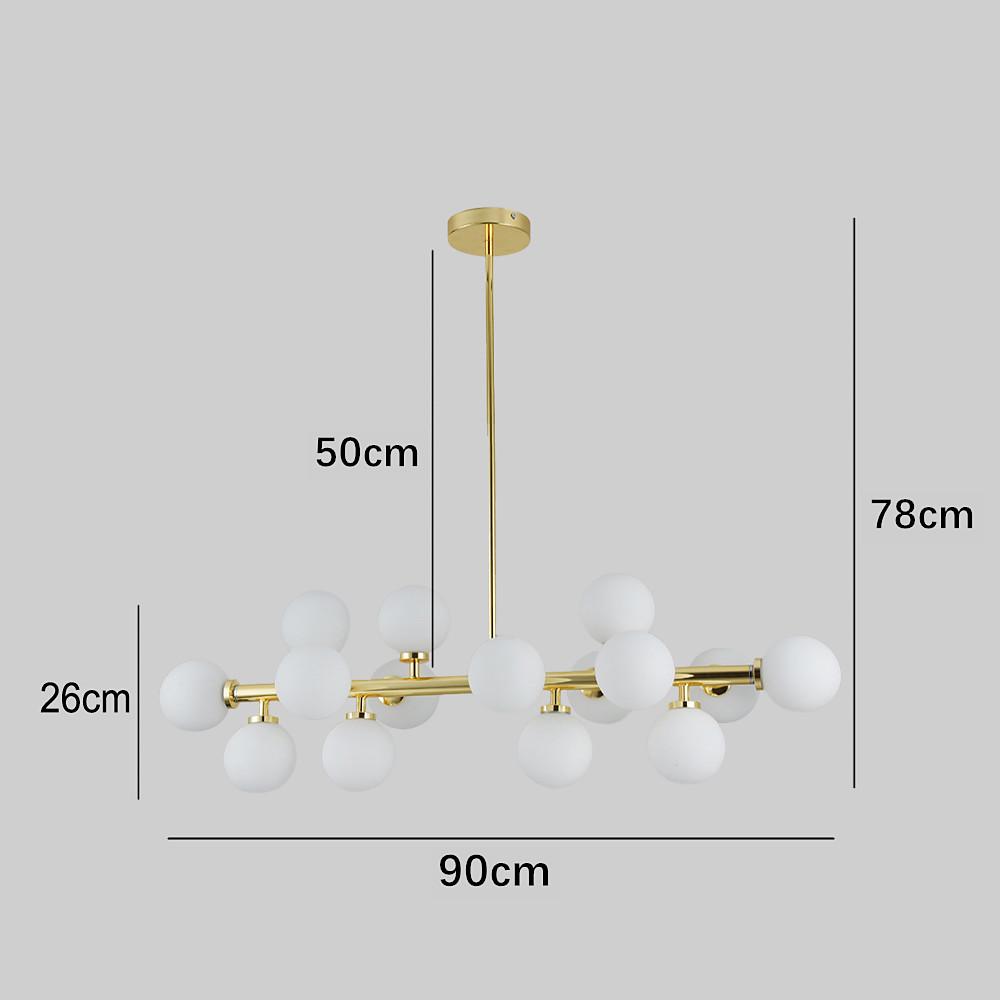 35" Modern Sputnik Chandelier with 16 LED Glass Globe Lights