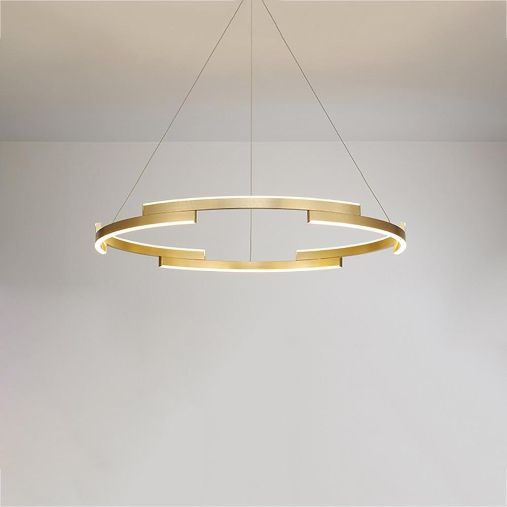 Circular LED Chandelier Modern Metal Ring Pendant Light