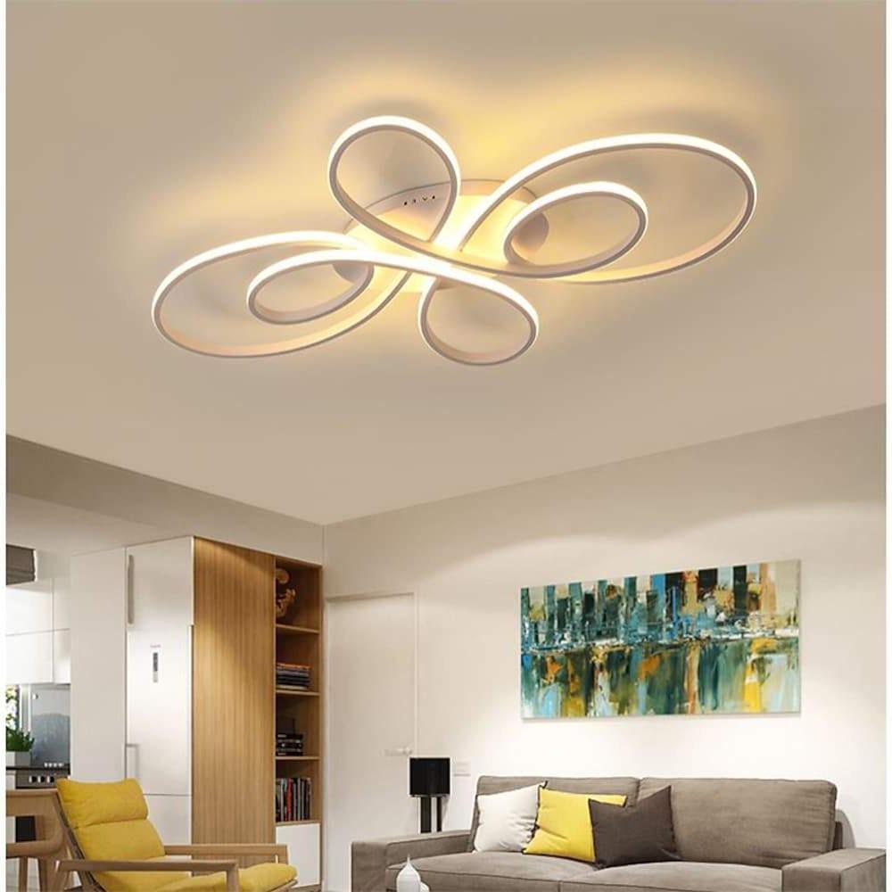Curved Dimmable LED Flush Mount Ceiling Light – Modern Aluminum