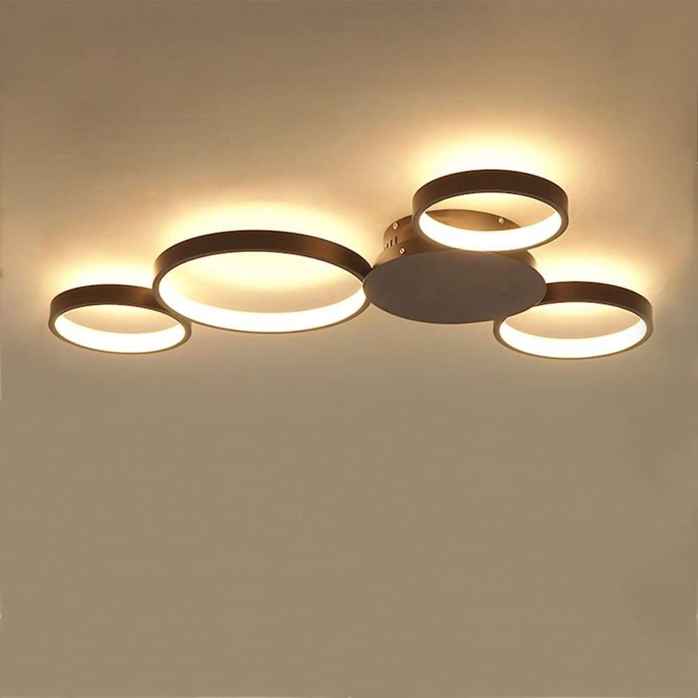 Modern Multi-Circle LED Flush Mount Ceiling Light – Dimmable Aluminum