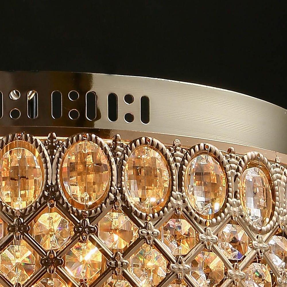 4-Light Crystal Drum Flush Mount Ceiling Chandelier