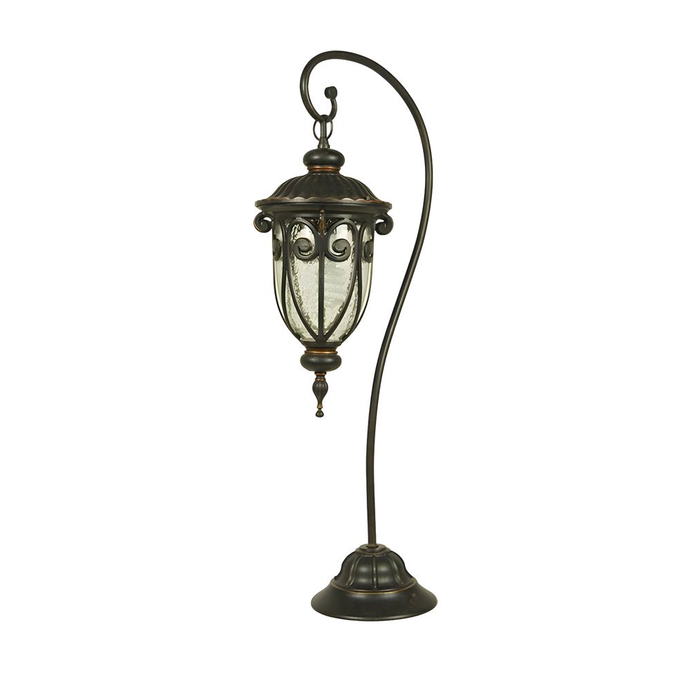 Arched Outdoor Floor Lantern – Aluminum & Glass Garden Light