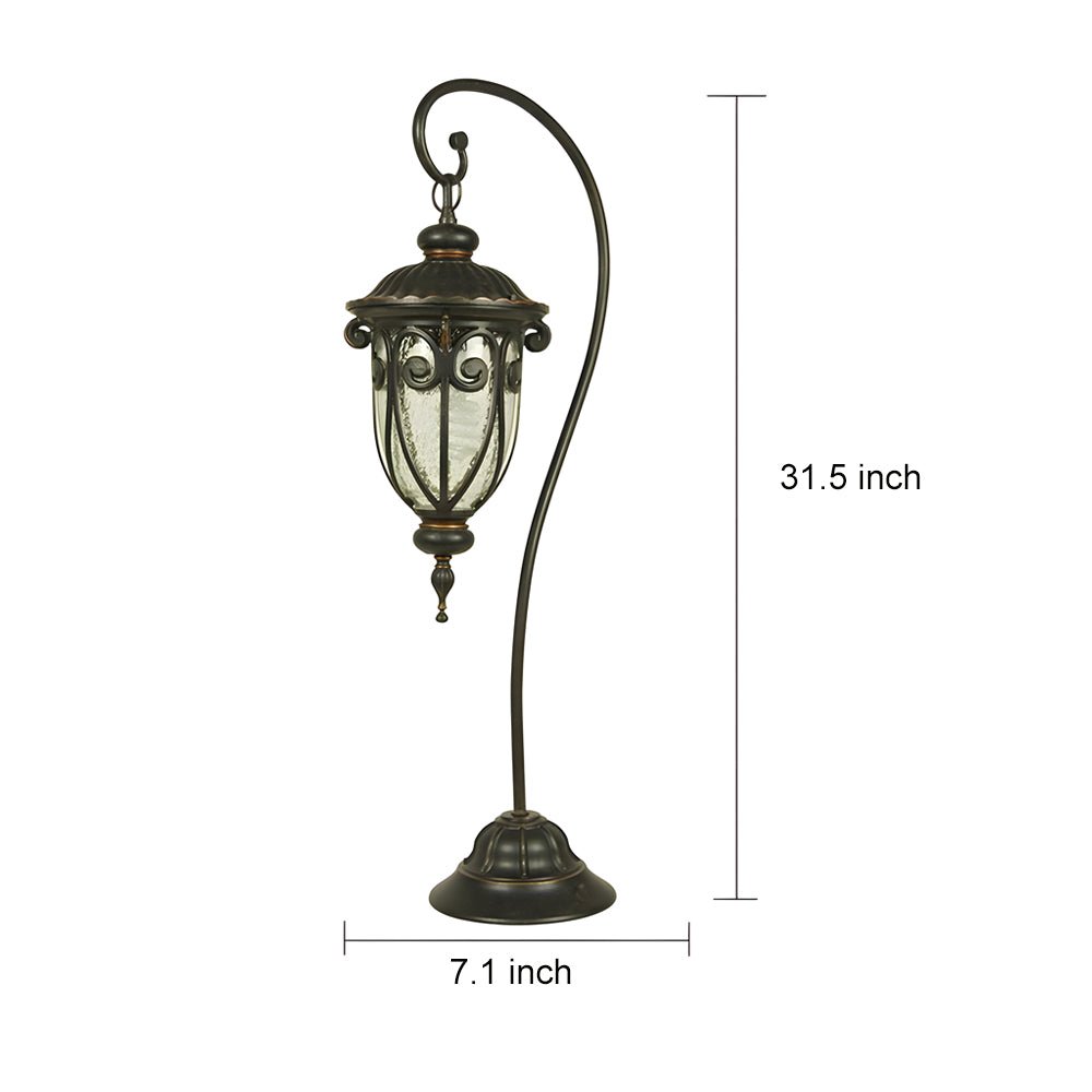 Arched Outdoor Floor Lantern – Aluminum & Glass Garden Light