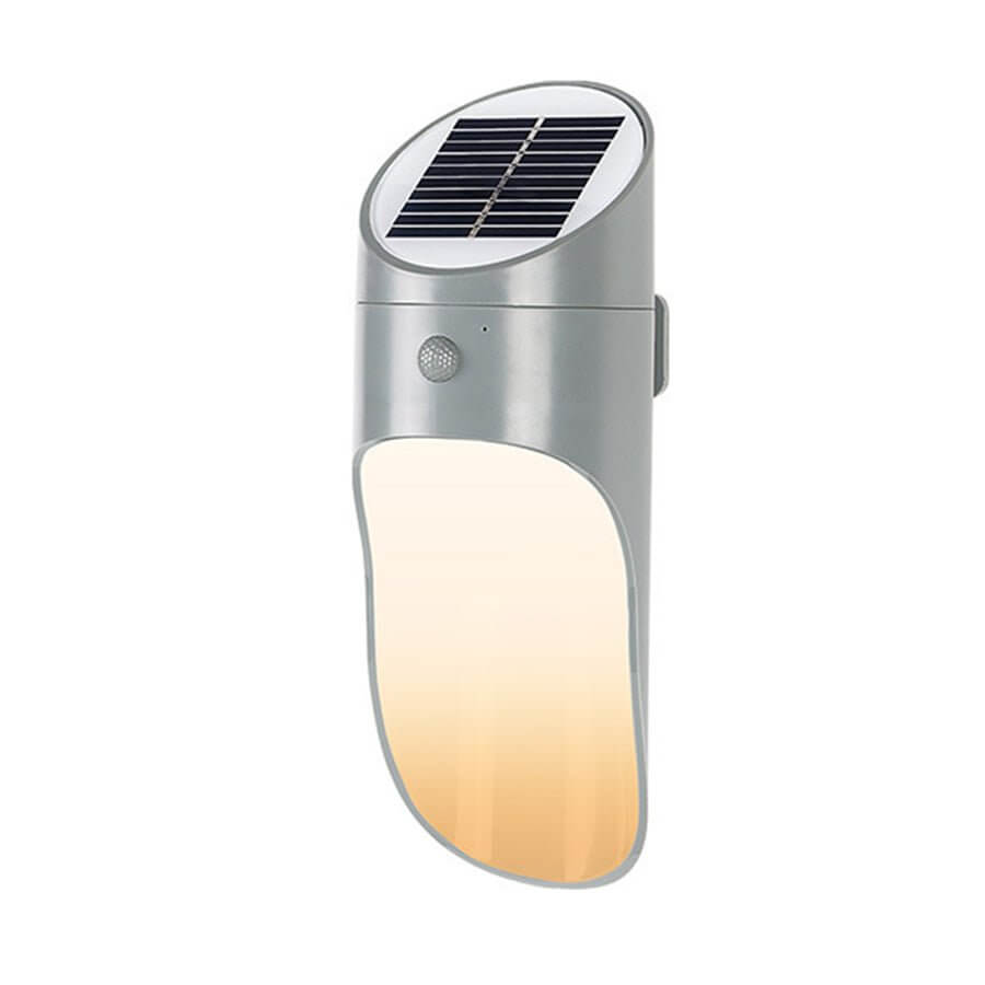 Solar LED Outdoor Wall Lamp with Motion Sensor - Modern Minimalist