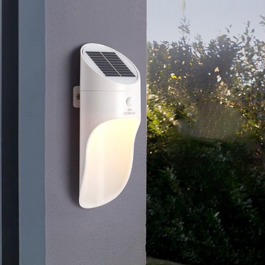 Solar LED Outdoor Wall Lamp with Motion Sensor - Modern Minimalist