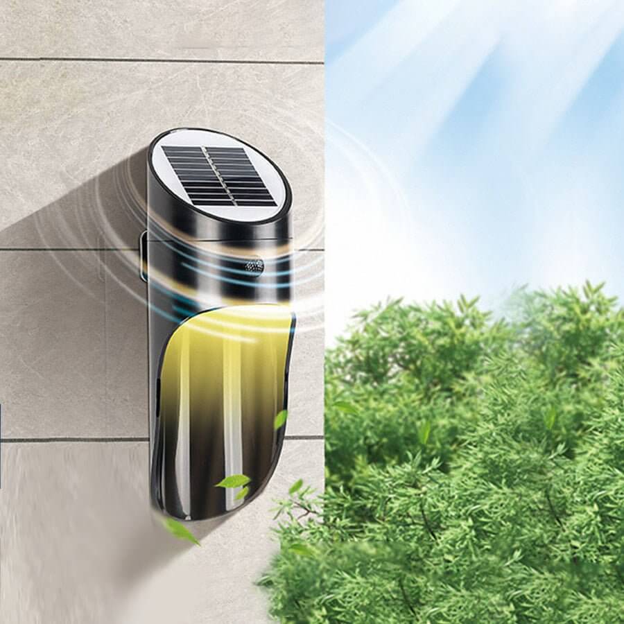 Solar LED Outdoor Wall Lamp with Motion Sensor - Modern Minimalist