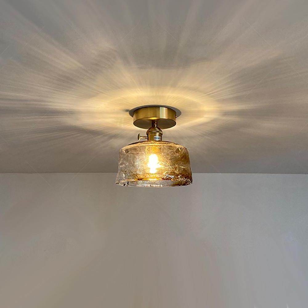 Glass Lantern Nordic Semi-Flush Mount Ceiling Light