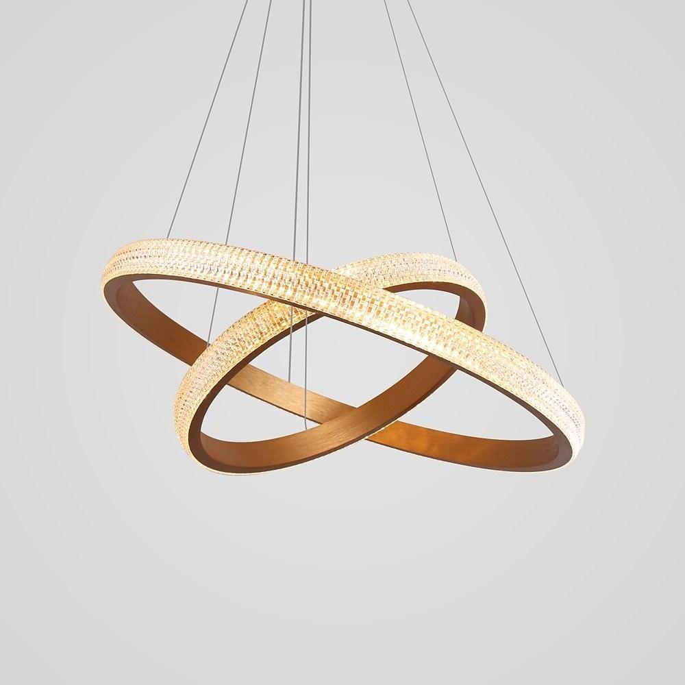 Modern Circle LED Chandelier Aluminum Acrylic Dining Room Light