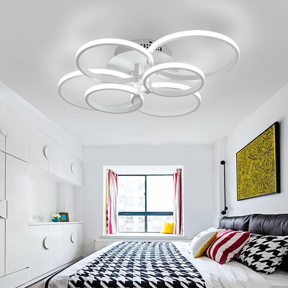 Modern 6-Light LED Flush Mount Ceiling Light - Metal & Silica Gel