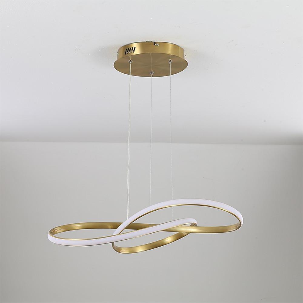 Interweaved Wave LED Gold Pendant Light Modern Island Chandelier