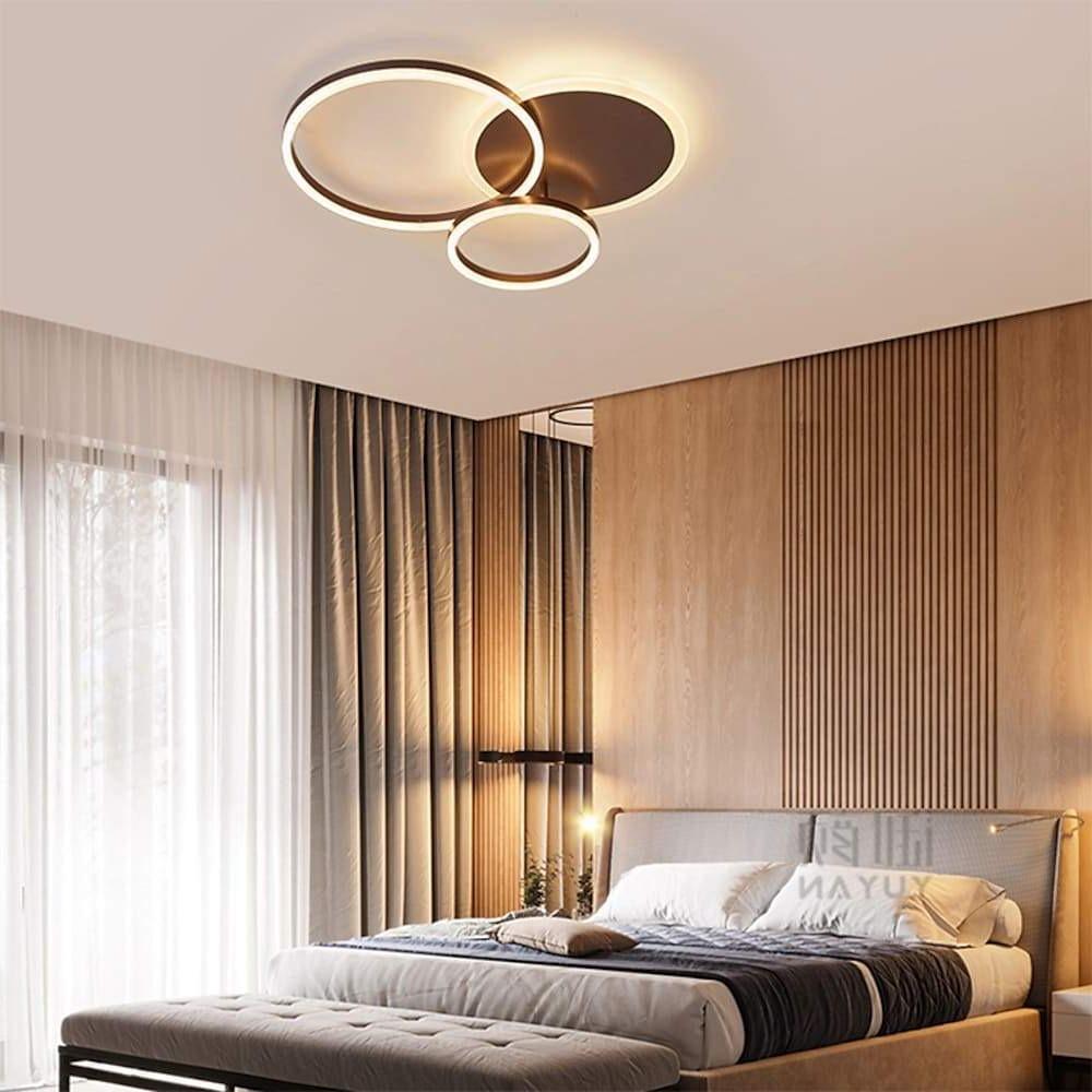 26" LED Artistic 3-Ring Flush Mount Ceiling Light - Aluminum