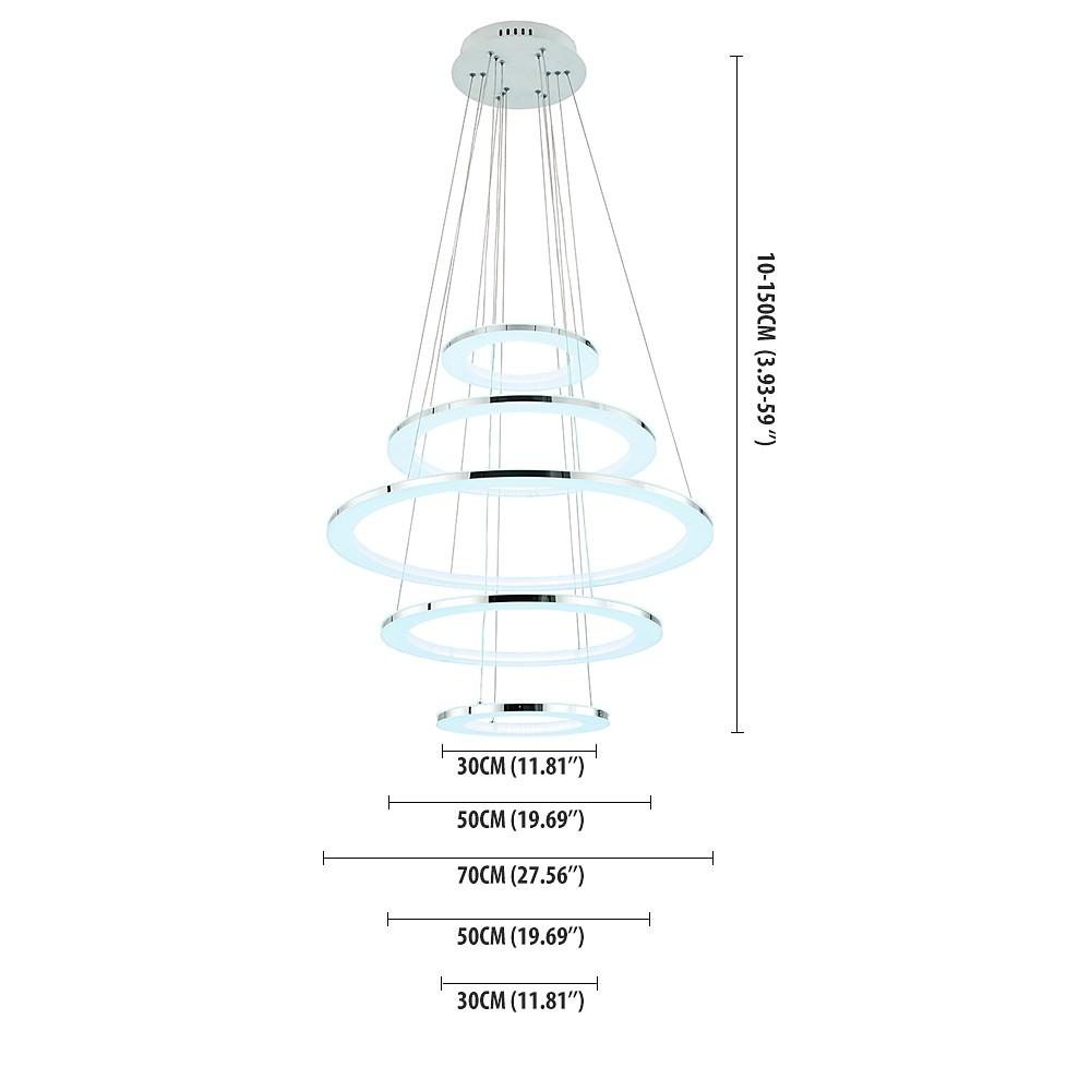 5-Tier Adjustable Modern Chandelier with Integrated LED Lights