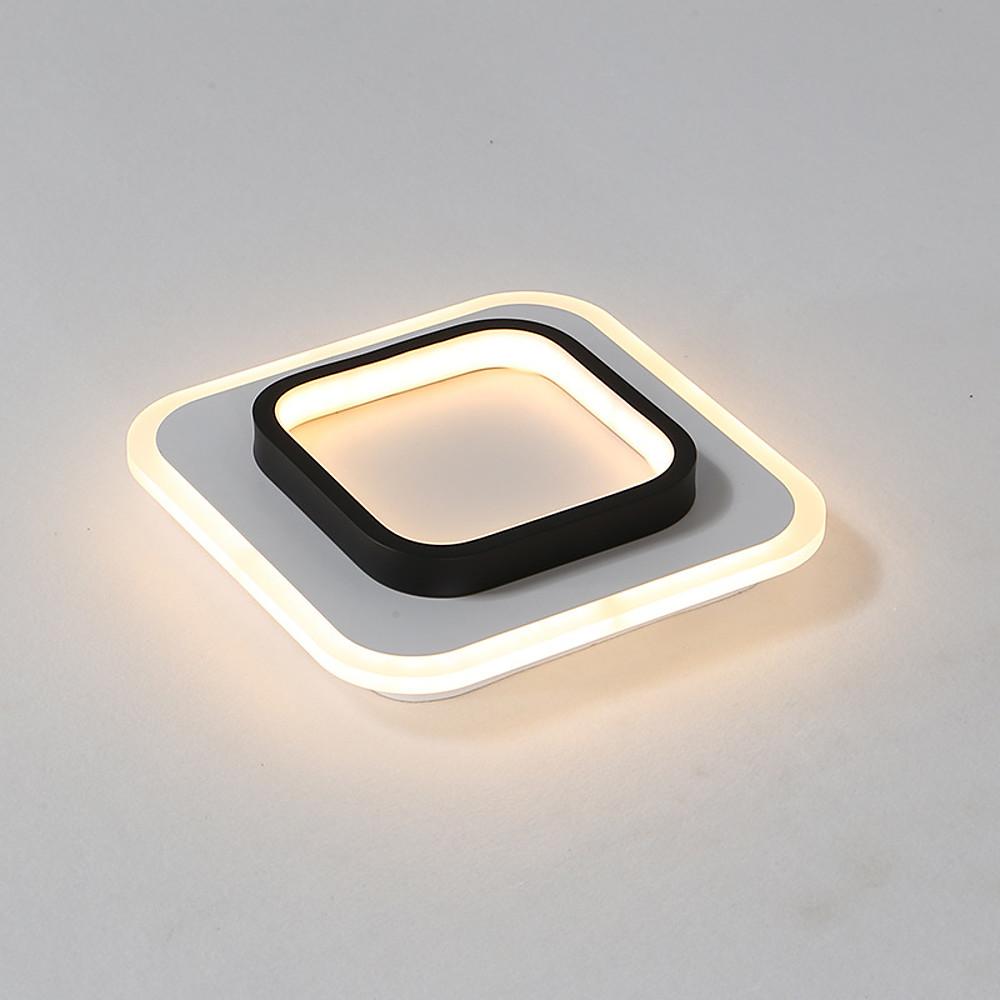 Modern Square Flush Mount LED Ceiling Light - Dual Color Temperature