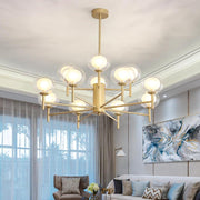 Modern Sputnik Chandelier 12-Light Metal & Glass Pendant