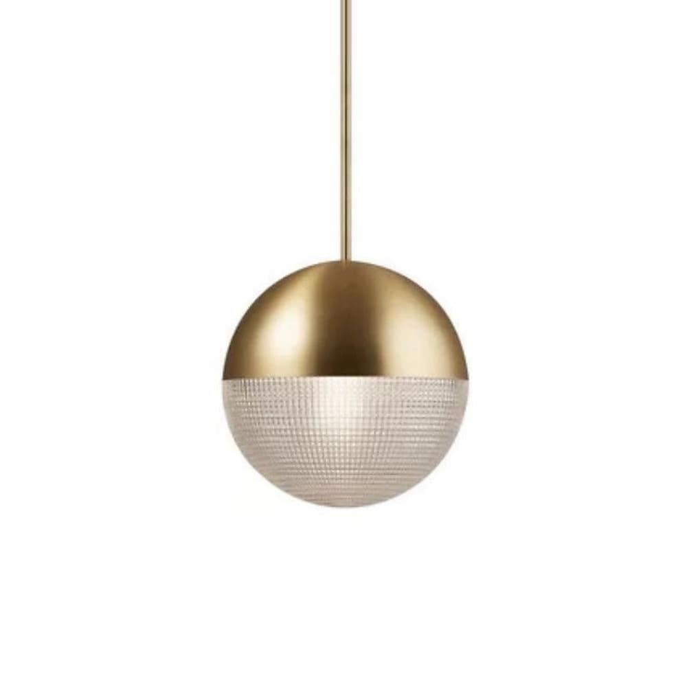 Nordic Glass Globe Pendant Light with Electroplated Metal Finish