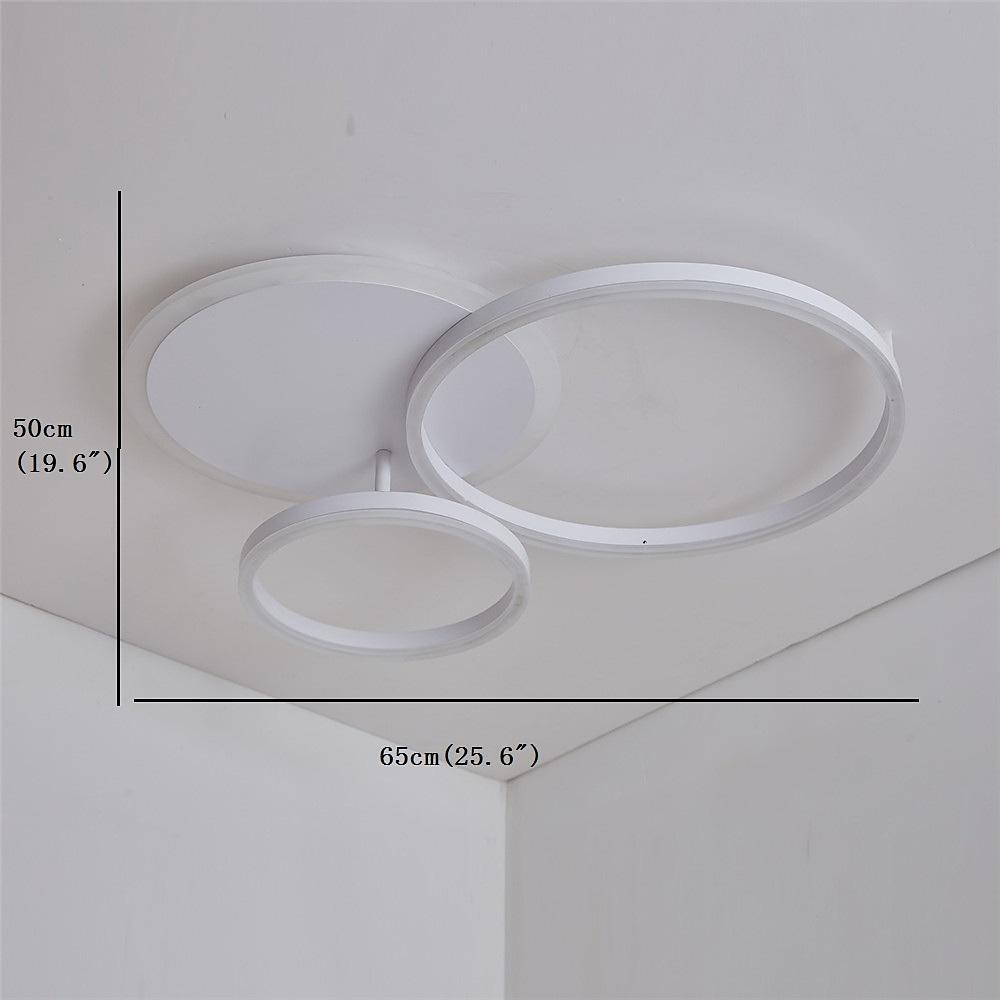 3-Layer LED Circle Flush Mount Light - Dimmable, 26"x20"