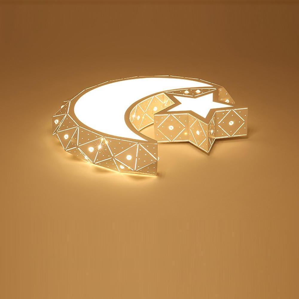 Moon Star LED Flush Mount Ceiling Light – Modern Kids Room Lighting
