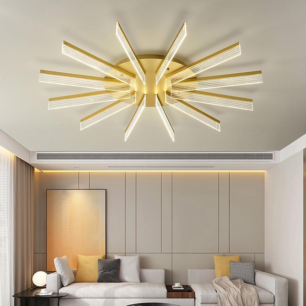 Circular Linear LED Flush Mount Ceiling Light - Nordic Style