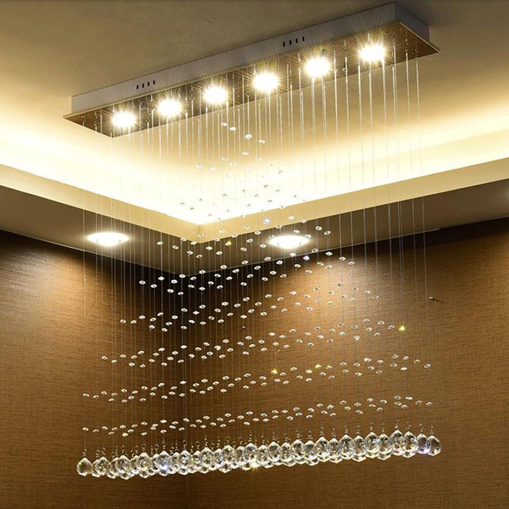 Crystal Flush Mount LED Chandelier - Modern Ambient Lighting