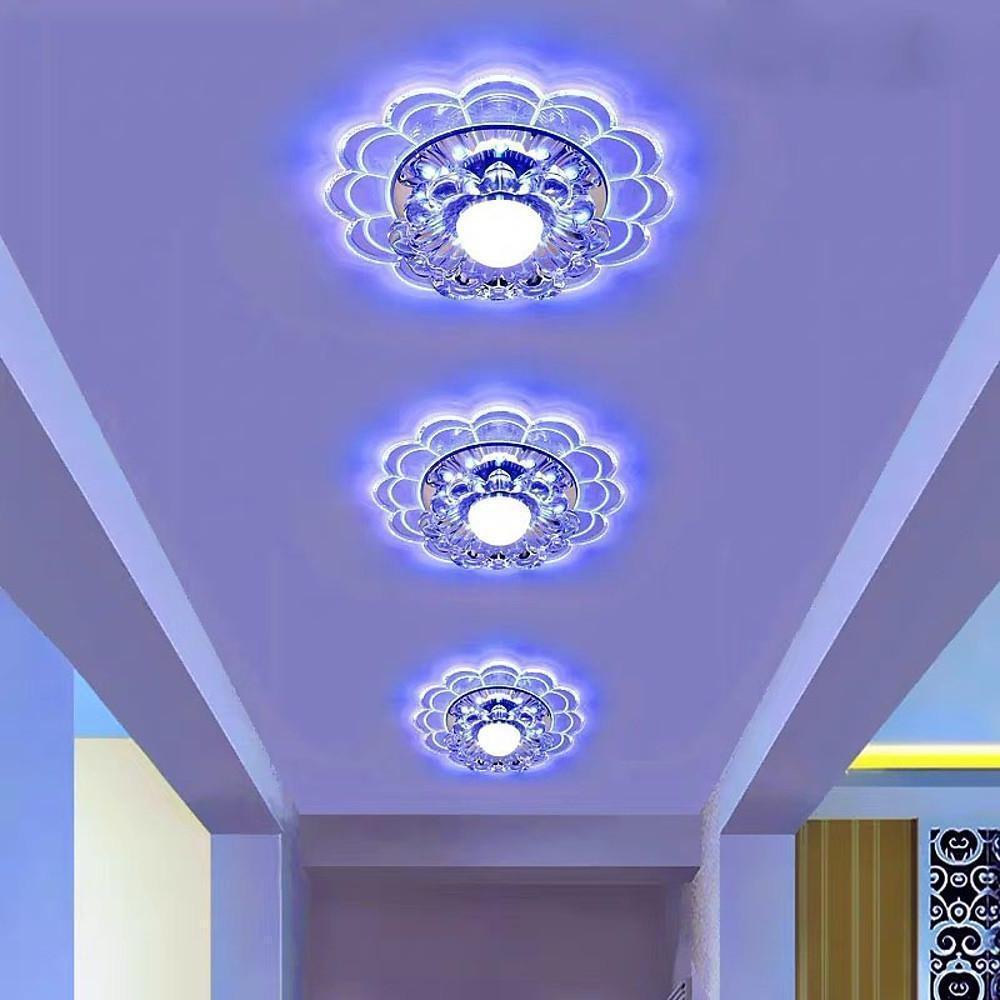 Floral Crystal Flush Mount LED Ceiling Light for Kids & Entryway