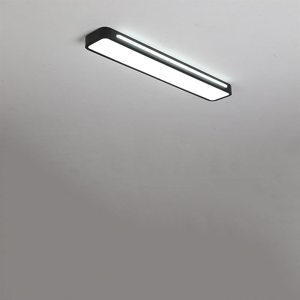 Modern Rectangular LED Flush Mount Ceiling Light - Black/White