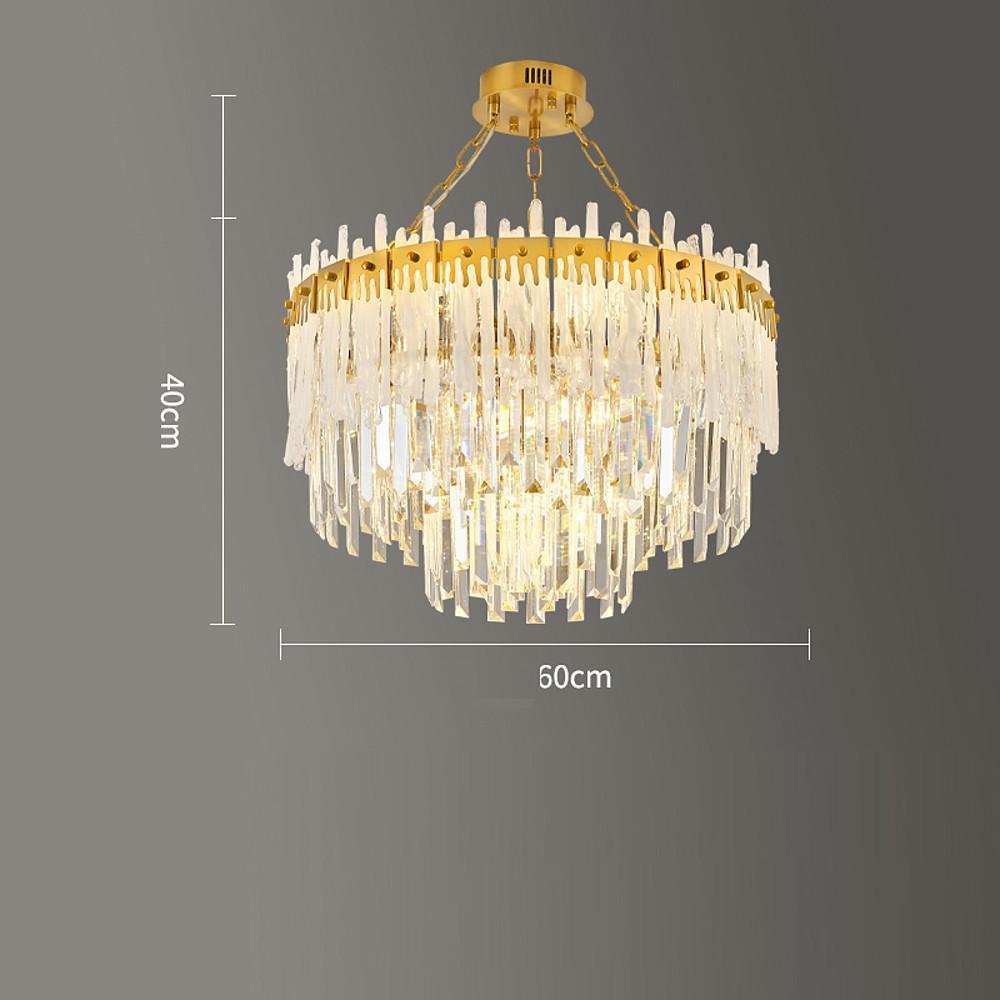 Round Crystal Chandelier | Gold Finish | Modern Luxury Design