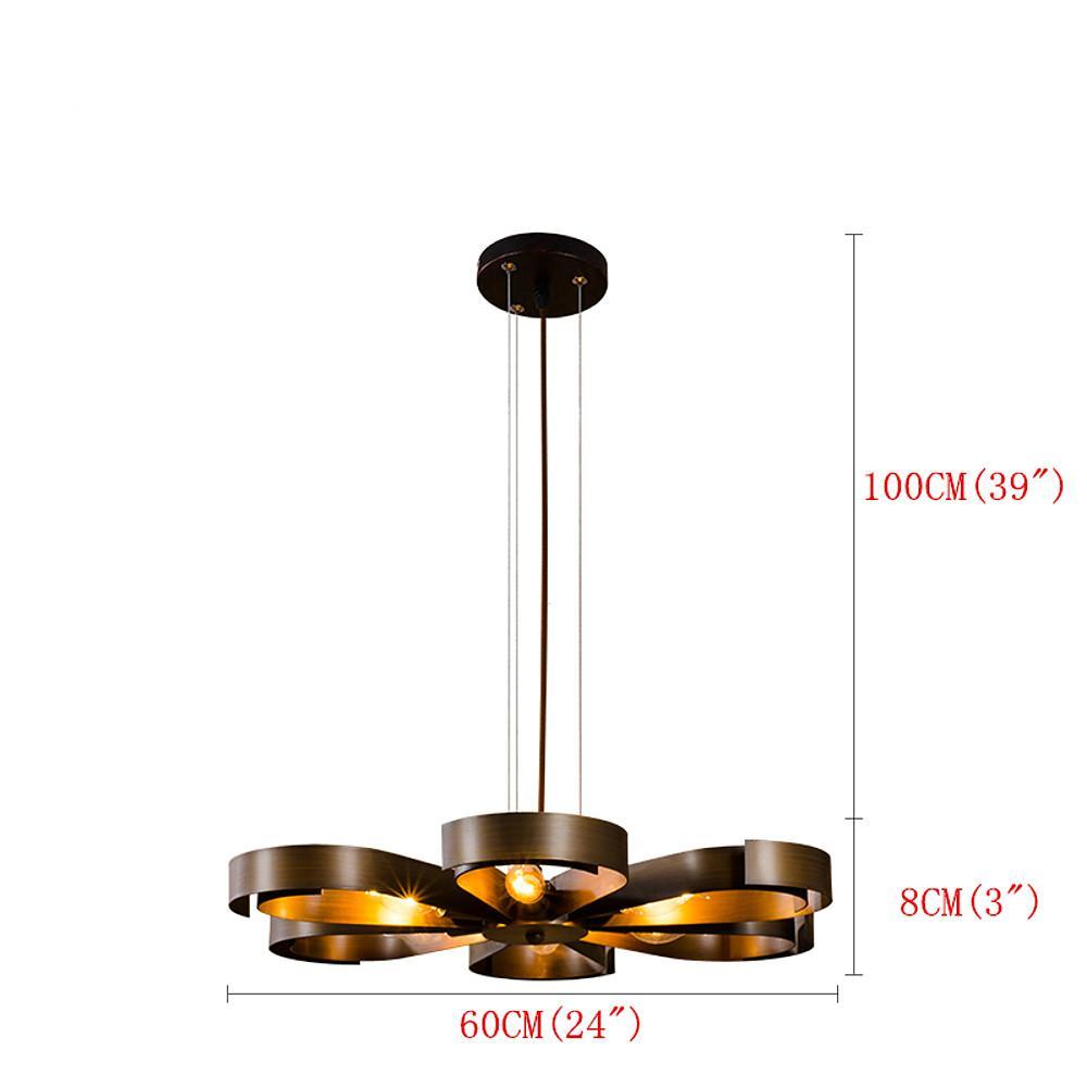6-Light Petal-Shaped Modern Metal Chandelier Pendant Lamp