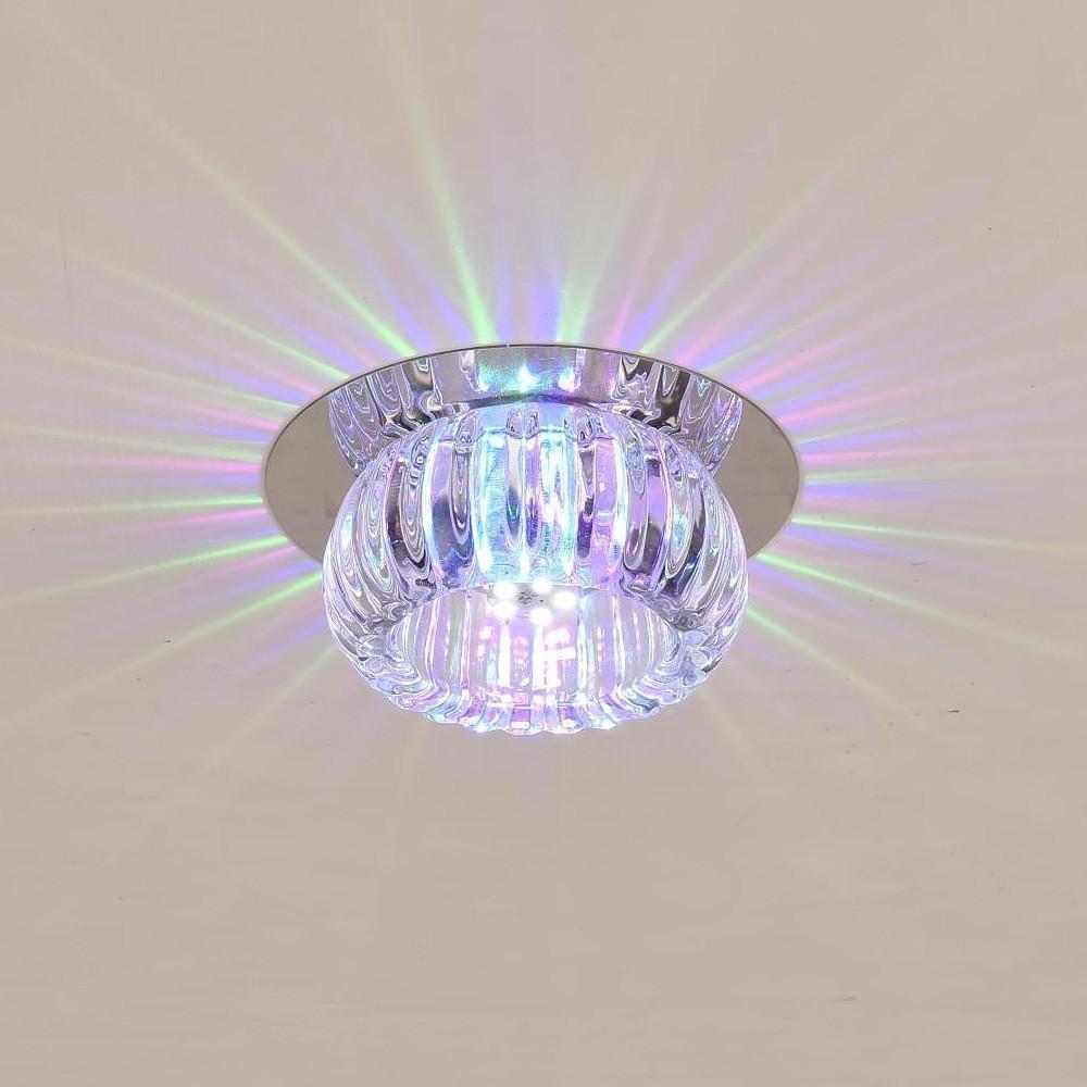 Geometric Crystal Flush Mount Ceiling Light Metal LED 4 Inch