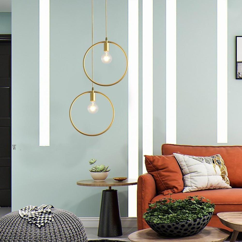 Black & Gold Geometric Pendant Light – Modern Metal Ceiling Lamp