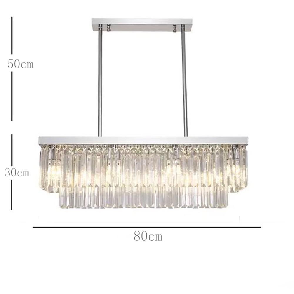 Rectangular Crystal LED Chandelier Industrial Metal Pendant Light