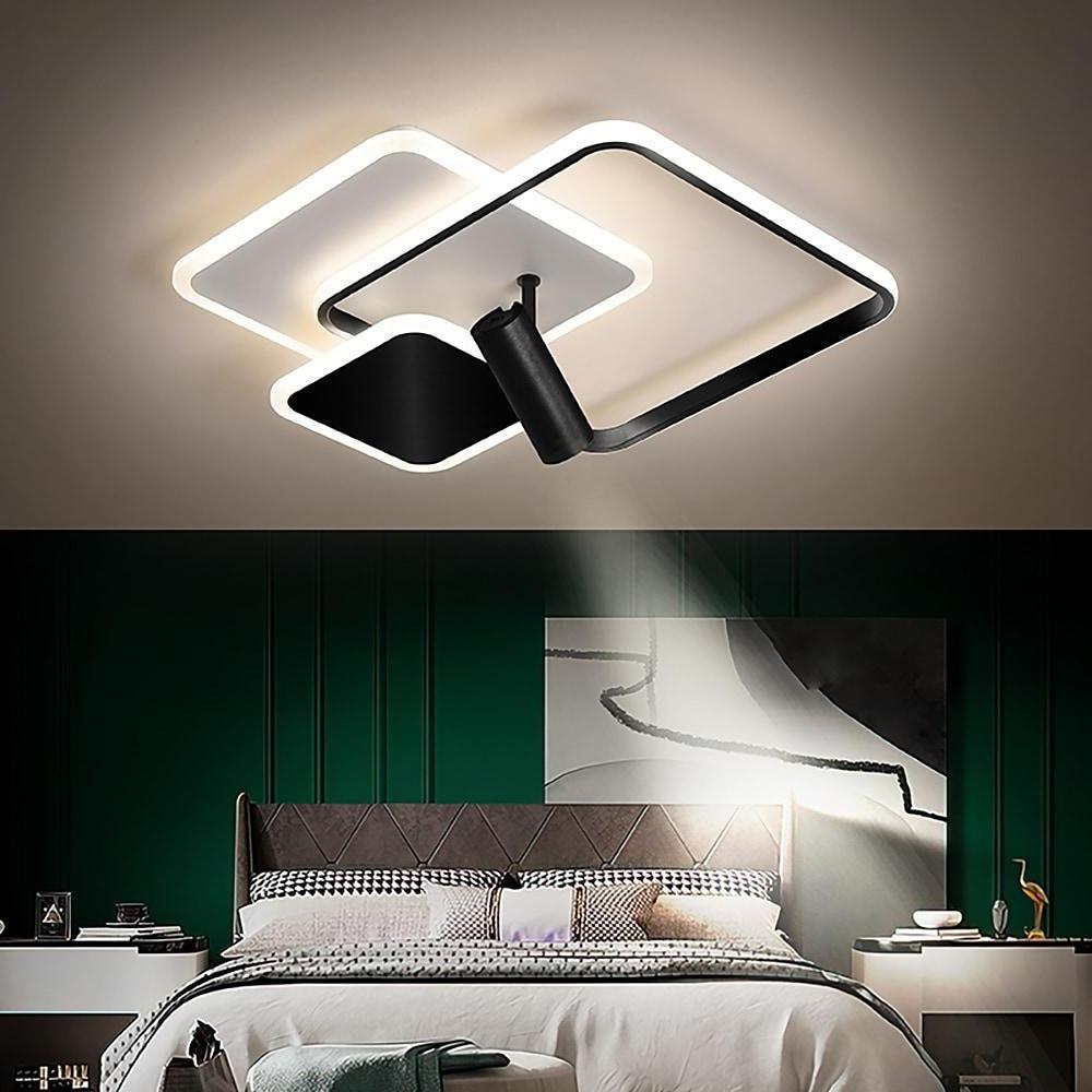 Modern 3-Square Metal LED Flush Mount Ceiling Light