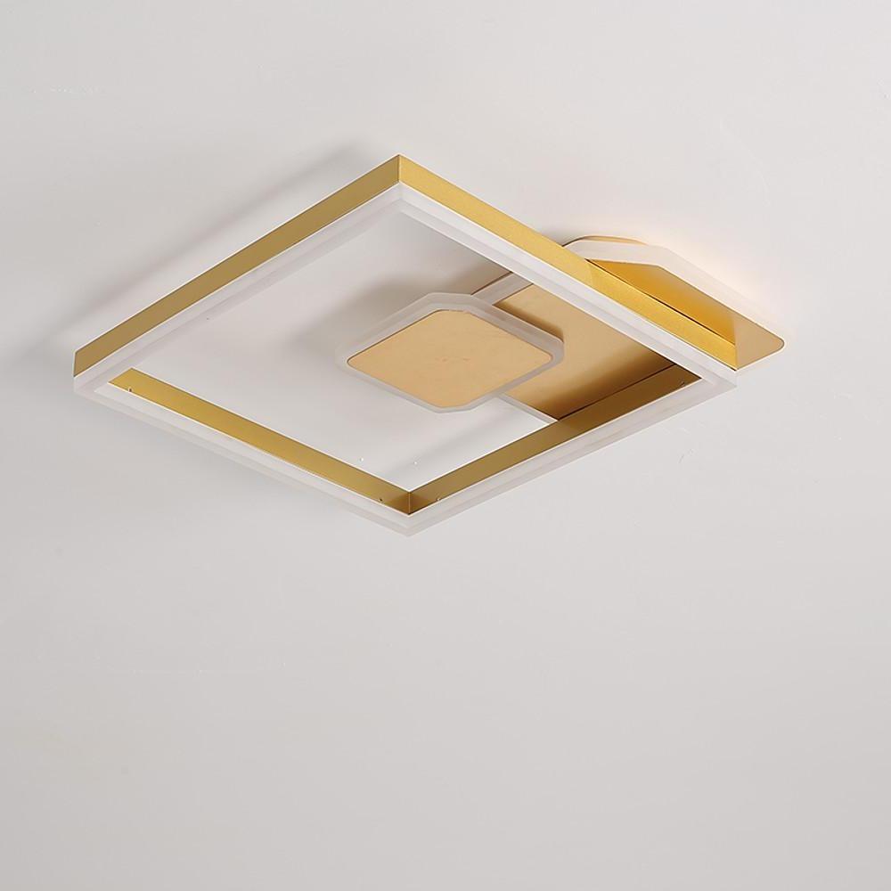 Geometric Square LED Flush Mount Ceiling Light - Dimmable