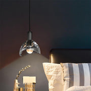 Nordic Crystal Pendant Light with Copper Finish & Integrated LED