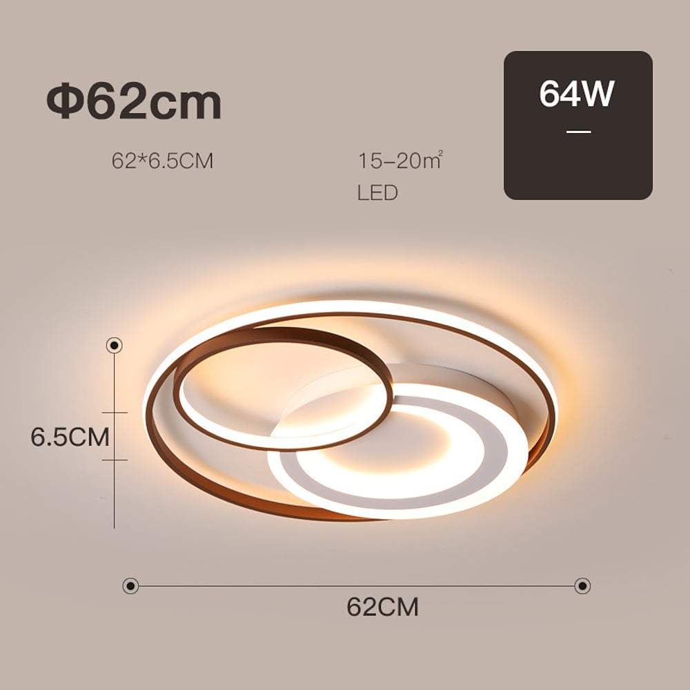 Modern 3-Ring Dimmable LED Flush Mount Ceiling Light