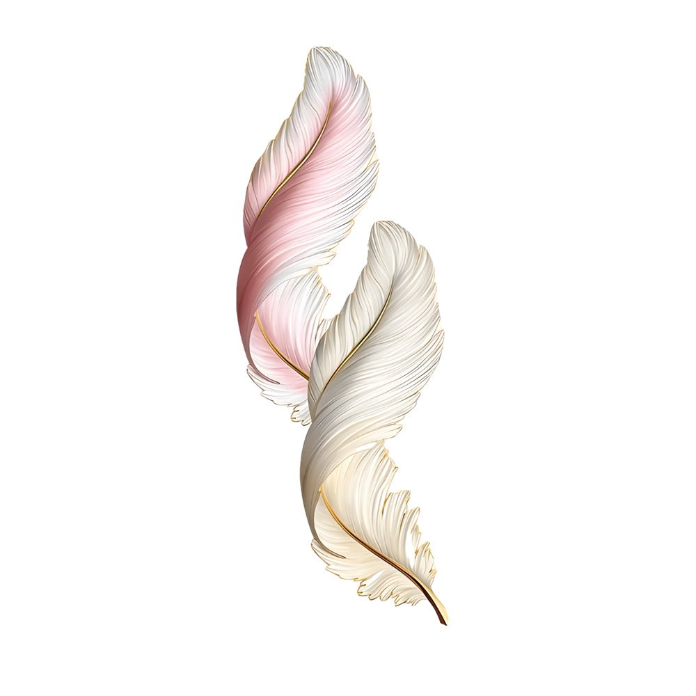 Feather LED Wall Art with Remote Control - Modern Decorative Lighting