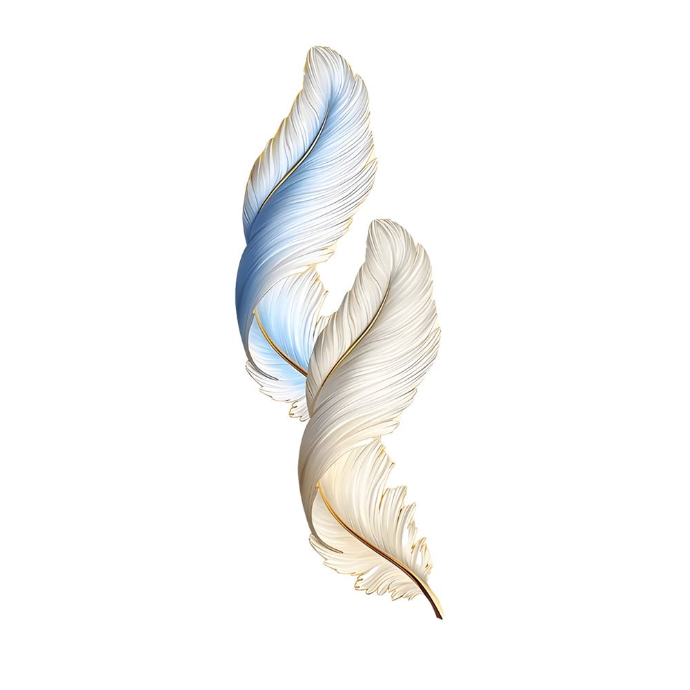 Feather LED Wall Art with Remote Control - Modern Decorative Lighting